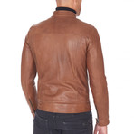 Hamilton Biker Tan Leather Jacket // Tan (Euro: 44)