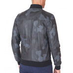 Gaudil Bomber Leather Jacket // Blue Camouflage (Euro: 50)