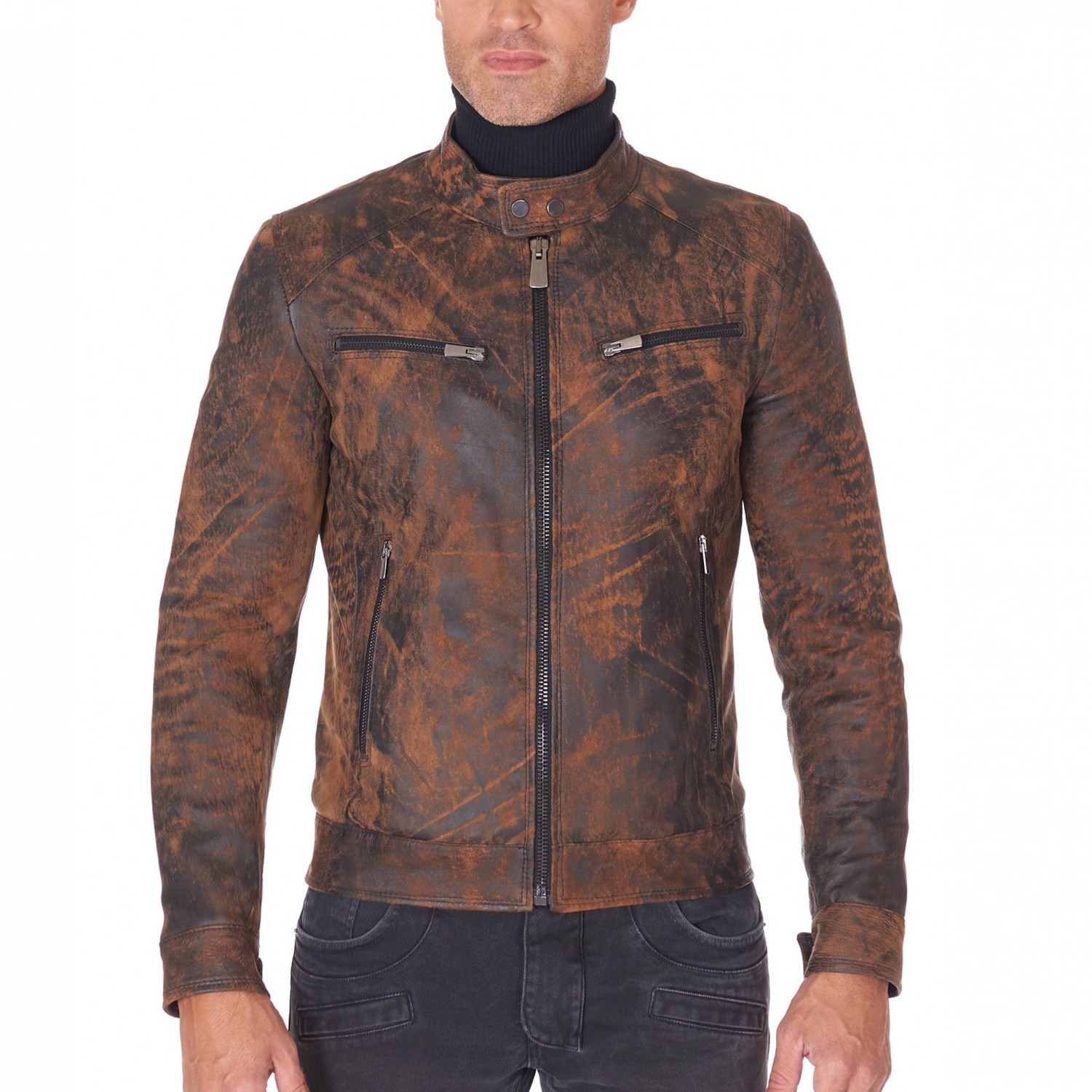 Hamilton Biker Safari Leather Jacket // Safari (Euro: 46) - D'Arienzo ...