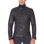 Brad Biker Leather Jacket // Black (Euro: 48)