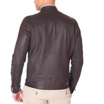 Carson Biker Leather Jacket // Brown (Euro: 50)