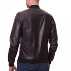 Bomber Leather Jacket // Black (Euro: 46)