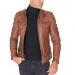 Hamilton Biker Tan Leather Jacket // Tan (Euro: 46)