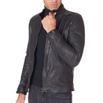 Brad Biker Leather Jacket // Black (Euro: 56)
