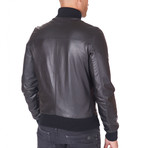 Alex Bottoni Bomber Jacket Leather Jacket // Black (Euro: 52)