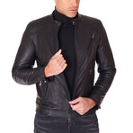 Carson Biker Leather Jacket // Black (Euro: 60)