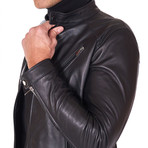 Carson Biker Leather Jacket // Black (Euro: 58)