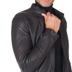Brad Biker Leather Jacket // Black (Euro: 50)