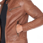 Hamilton Biker Tan Leather Jacket // Tan (Euro: 48)