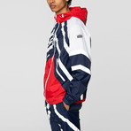 Wired Reflective Windbreaker // Blue + Red (Small)