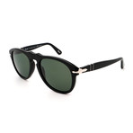 Persol // Men's Steve McQueen PO0649-95-58 Polarized Sunglasses // Shiny Black + Gray