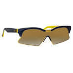 Marcelo Burlon // Unisex 3C2 Sunglasses // Black + Yellow Gold + Yellow Mirror