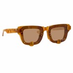 Y/Project // Unisex 4C2 Sunglasses // Light Tortoiseshell + Light Gold + Brown