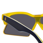 Marcelo Burlon // Unisex 3C2 Sunglasses // Black + Yellow Gold + Yellow Mirror