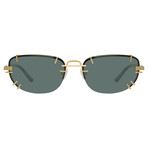 Y/Project // Unisex 2C2 Sunglasses // Horn + Light Gold + Solid Olive Green