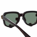 Y/Project // Unisex 5C3 Sunglasses // Dark Tortoiseshell + Antique Gold + Green