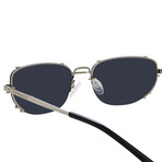 Y/Project // Unisex 2C1 Sunglasses // Black + White Gold + Solid Gray
