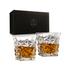 Diamond Luxury Elegant Whiskey Glasses // Set of 2 // 12 Oz