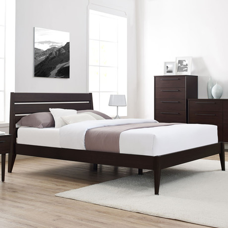 Sienna Platform Bed // Mocha (Queen)