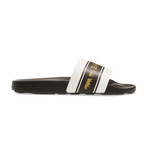 Bally // Anistern Animal Rubber Slides // White + Black + Gold (US: 9)