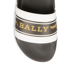 Bally // Anistern Animal Rubber Slides // White + Black + Gold (US: 9)