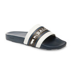 Bally // Anistern Animal Rubber Slides // White + Blue + Black (US: 8)