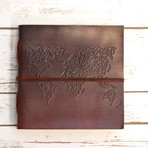 Handmade Leather Journal // World Map