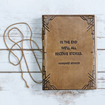 Handmade Leather Journal // We All Become Stories (Brown)