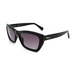 Women's SF958S-001 Cat Eye Sunglasses // Shiny Black + Gray Gradient