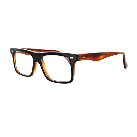 Men's Square Optical Frames // Black + Dark Turtle