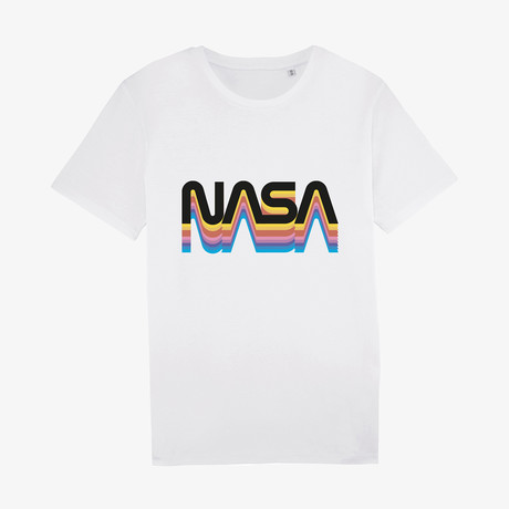 Rainbow Nasa T-Shirt // White (Small)