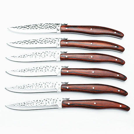 Steak Knife Set // Red Pakka Timber // Set of 6