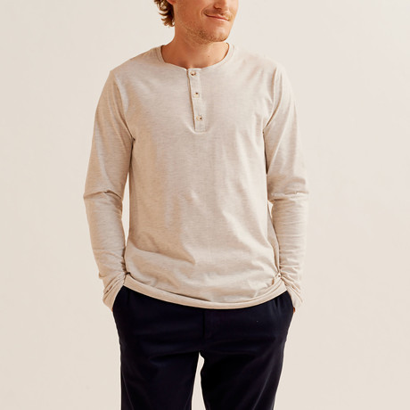 Henley Longsleeve // Oat Melange (Small)