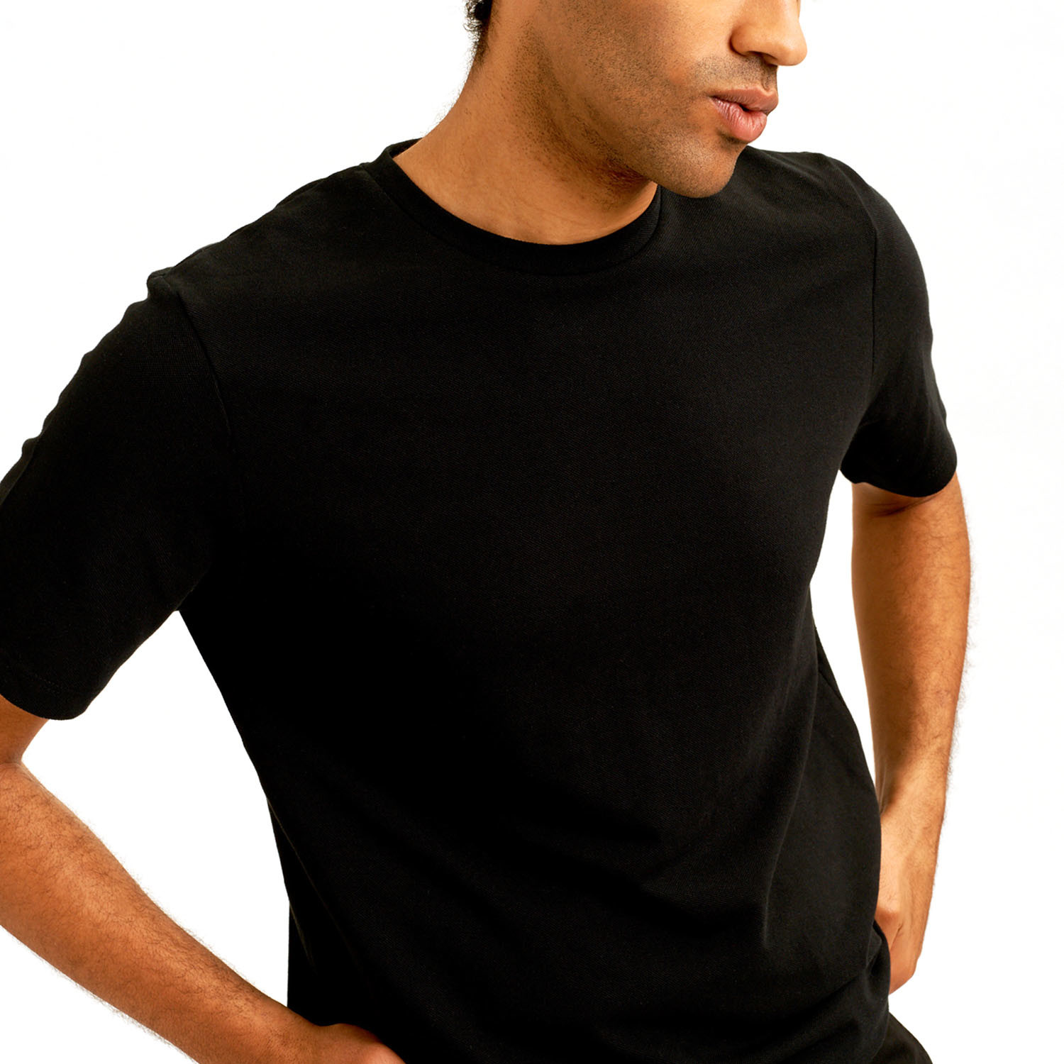 Pique T-Shirt // Black (Small) - Kotn - Touch of Modern