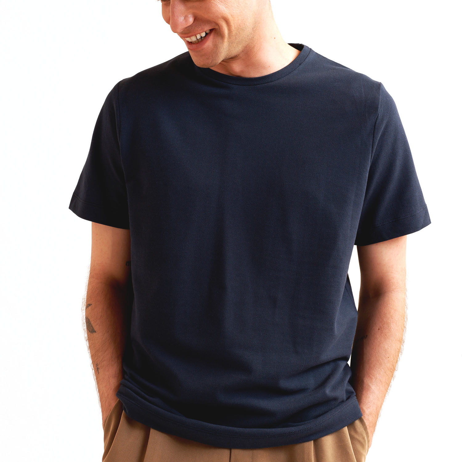 Pique T-Shirt // Navy (Small) - Kotn - Touch of Modern