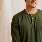 Henley Longsleeve // Army Green (Small)