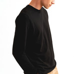 Pique Longsleeve // Black (Small)