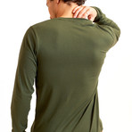 Henley Longsleeve // Army Green (Small)