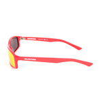 Balenciaga // Unisex Oblong Rectangle Sunglasses // Red