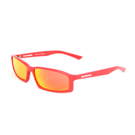 Balenciaga // Unisex Oblong Rectangle Sunglasses // Red