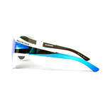 Women's Cat Eye Sunglasses // White + Gray + Blue