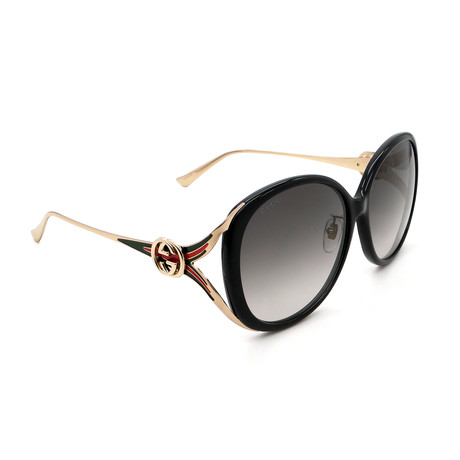 Unisex GG0226SK-001 Large Sunglasses // Shiny Black + Gold
