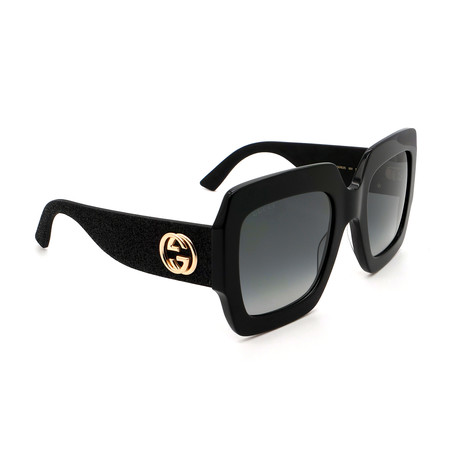 Unisex GG0102S-001 Large Square Sunglasses // Shiny Black