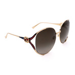 Unisex GG0225S-002 Oversized Oval Sunglasses // Brown