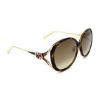 Unisex GG0226SK-003 Large Sunglasses // Tortoise + Gray Gradient + Gold