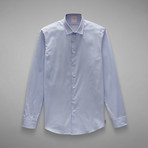 City Stripe Poplin Shirt // Blue + Pink (XL)