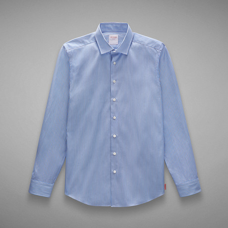 City Stripe Poplin Shirt // Blue + Navy (M)