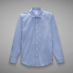 City Stripe Poplin Shirt // Blue + Navy (L)