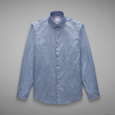City Stripe End On End Shirt // Pale Blue + Blue (M)