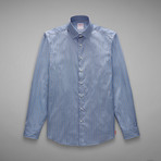City Stripe End On End Shirt // Pale Blue + Blue (L)